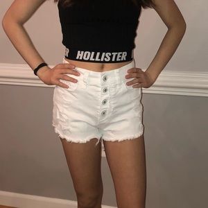 White Hollister Jean Shorts